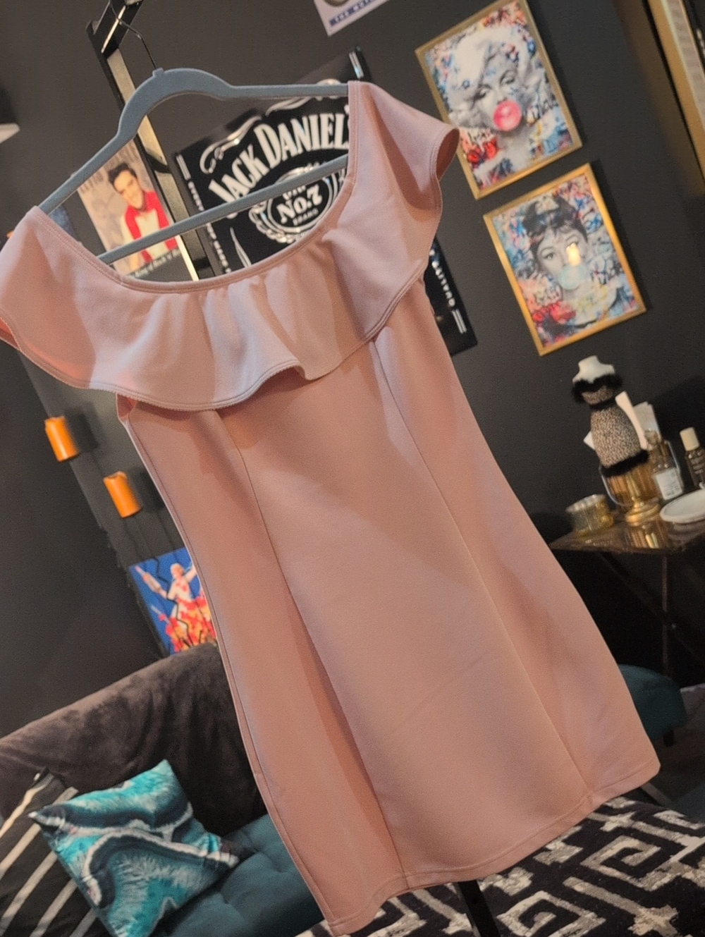 Capulet Blush Pink Off-Shoulder Ruffle Tunic